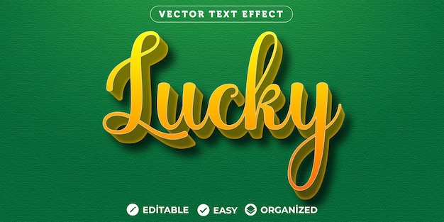 Vector lucky text effectefecto de texto de fuente totalmente editable