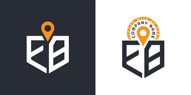 Lugar Logo Bundle letra EB Logo Iconos de doble vector para el reclutamiento y la navegación