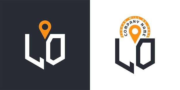 Lugar Logo Bundle Letra LO Logo Iconos de doble vector para el reclutamiento y la navegación