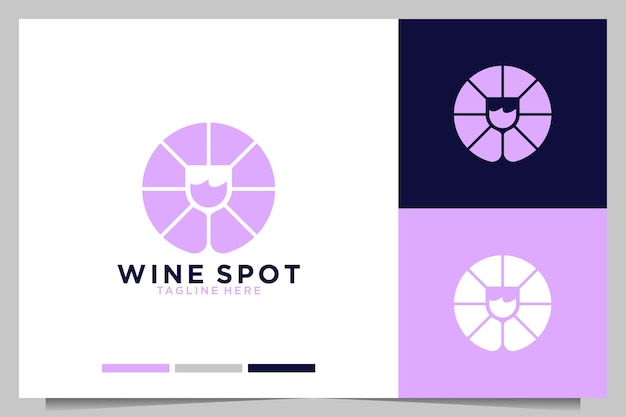 Lugar de vino moderno con diseño de logotipo circular