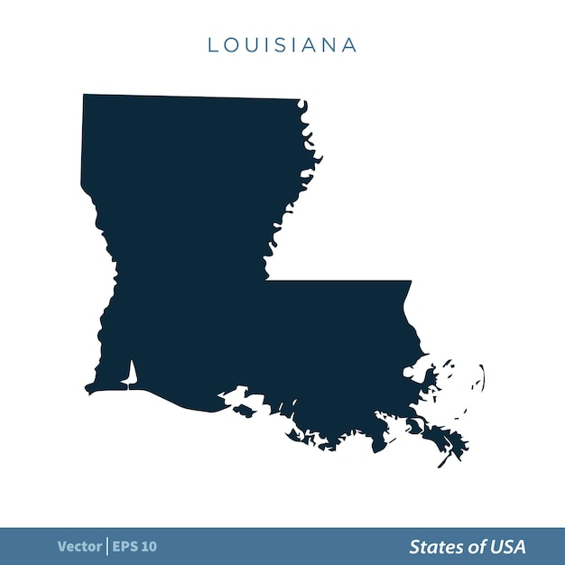 Luisiana Estados de EE. UU. Mapa Icono Vector Plantilla Ilustración Diseño Vector EPS 10