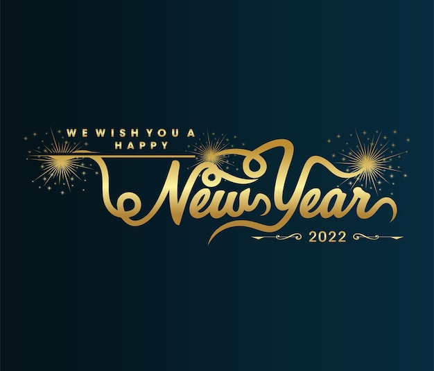 Lujo 2022 feliz año nuevo elegante diseño.