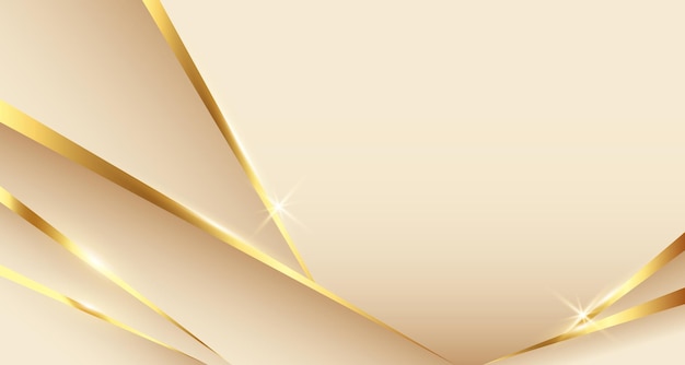 lujo brillante fondo de gradiente dorado con onda dorada delgada línea diseño de corte de papel Premium 3d resumen