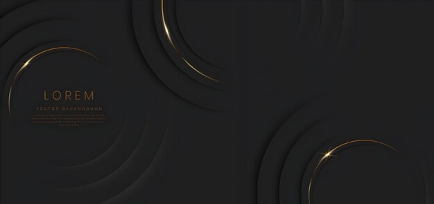 El lujo de los círculos de oro negro de fondo