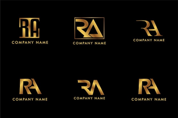 lujo color oro elegante inicial RA AR basado en el logotipo alfabeto