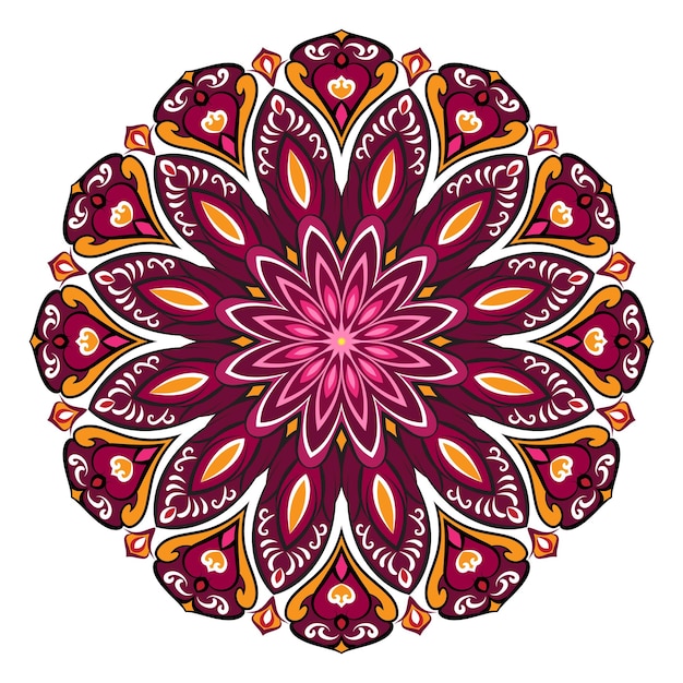 Vector lujo de color rosa y mandala único.