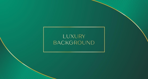 Lujo costoso fondo verde dorado con ornamento futurista geométrico brillante