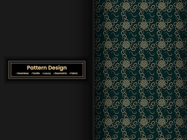 lujo decorativo sin costuras patrones vectoriales ornamentales geométricos diseño dorado con fondo negro