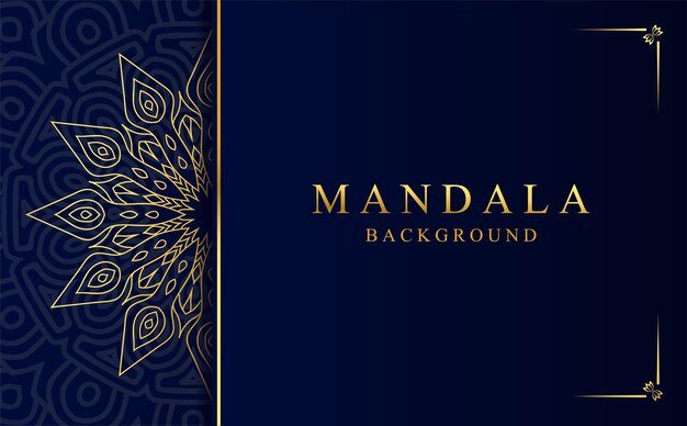 Lujo de diseño de mandala dorada de fondo en estilo árabe