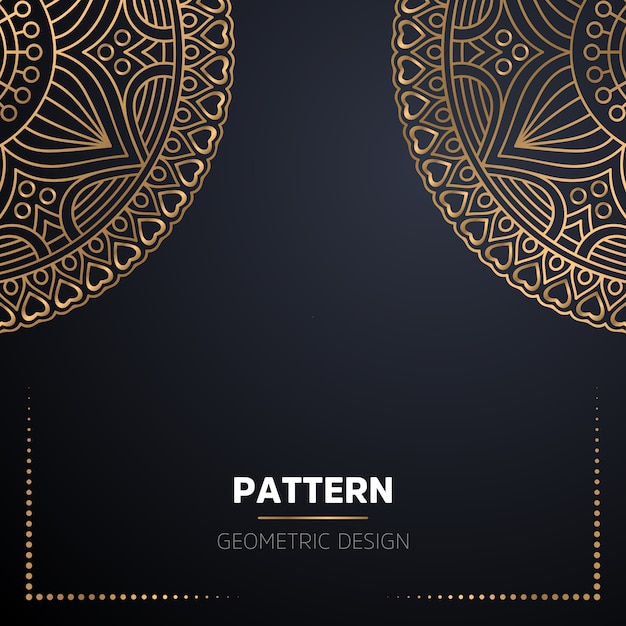 Lujo diseño de mandala ornamental fondo en color oro