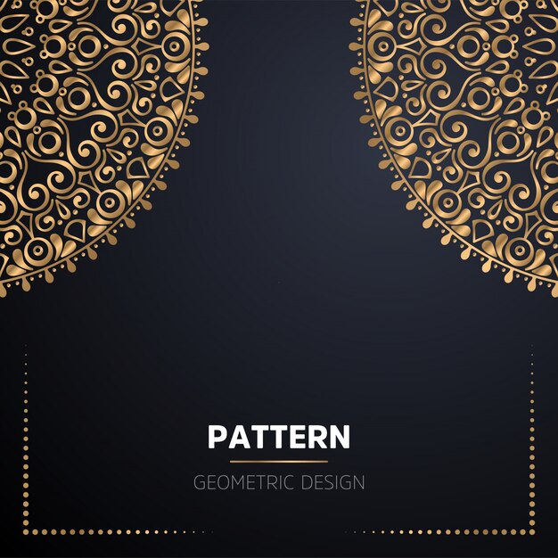 Lujo diseño de mandala ornamental fondo en color oro