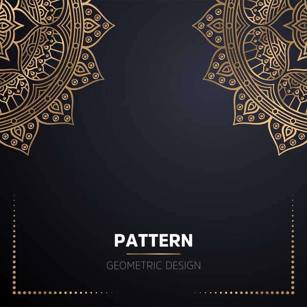 Lujo diseño de mandala ornamental fondo en color oro