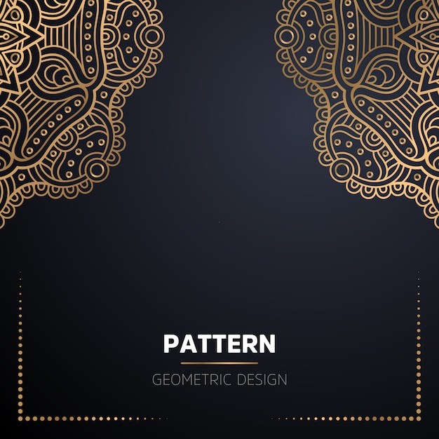 Lujo diseño de mandala ornamental fondo en color oro