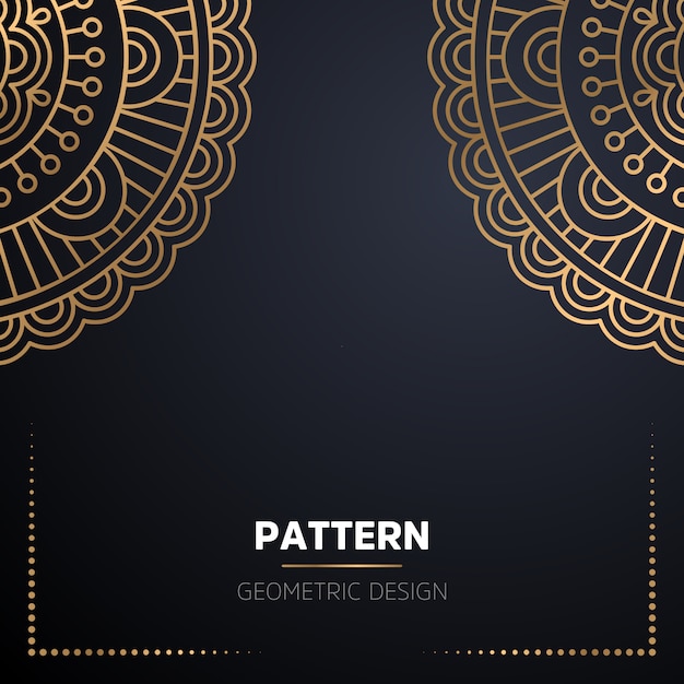 Lujo diseño de mandala ornamental fondo en color oro