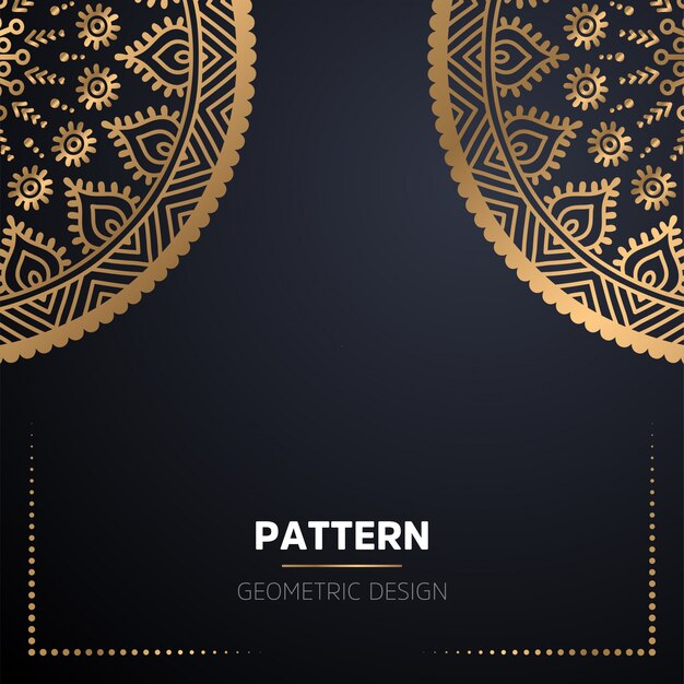 Lujo diseño de mandala ornamental fondo en color oro