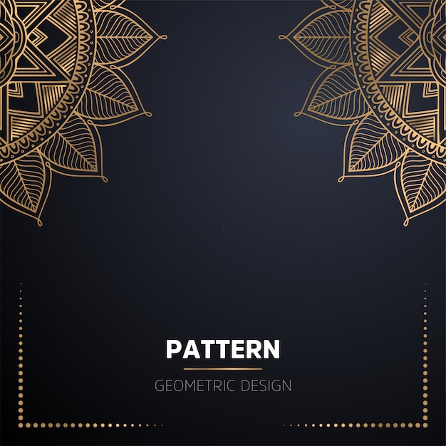 Lujo diseño de mandala ornamental fondo en color oro