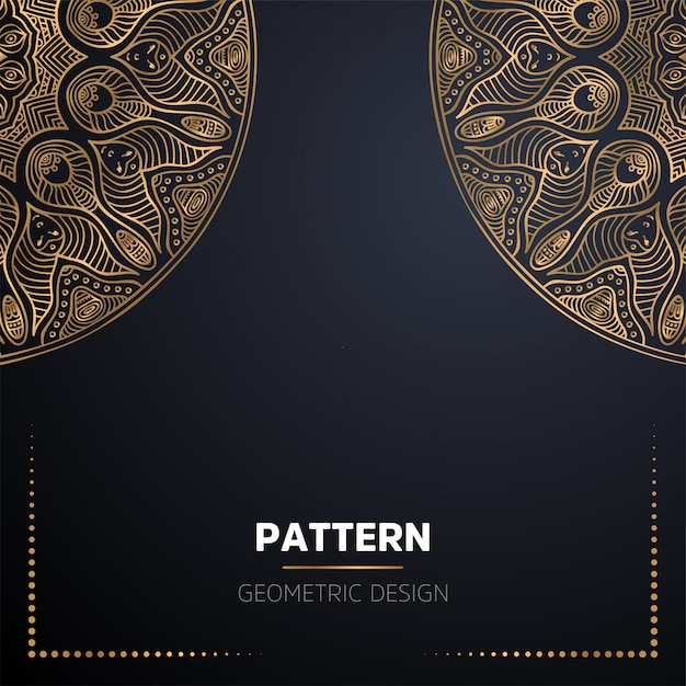 Lujo diseño de mandala ornamental fondo en color oro
