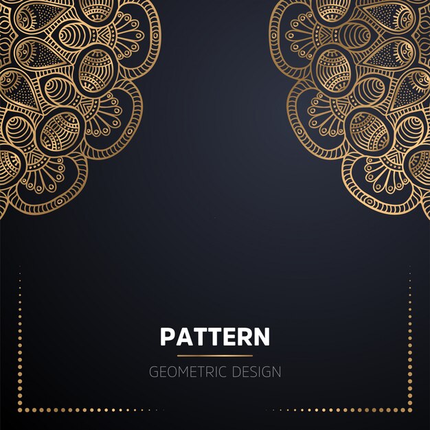 Lujo diseño de mandala ornamental fondo en color oro