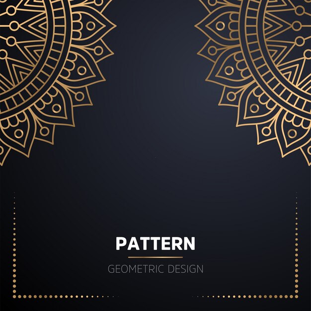 Lujo diseño de mandala ornamental fondo en color oro