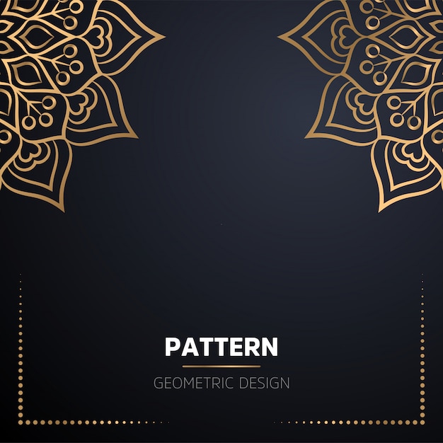 Lujo diseño de mandala ornamental fondo en color oro
