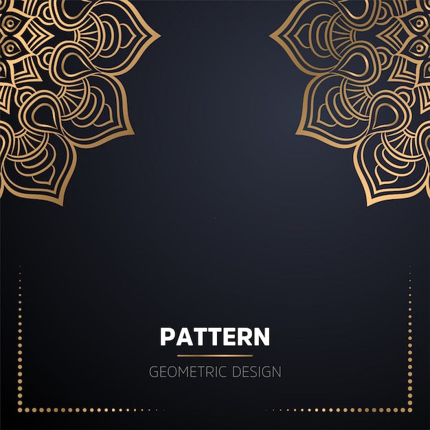 Lujo diseño de mandala ornamental fondo en color oro