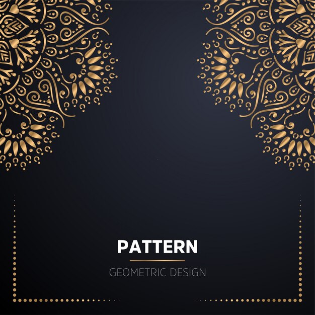 Lujo diseño de mandala ornamental fondo en color oro