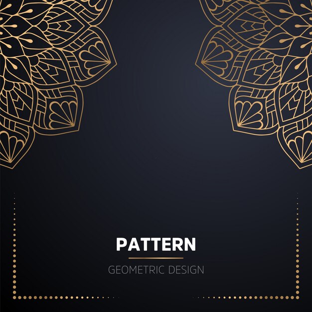 Lujo diseño de mandala ornamental fondo en color oro