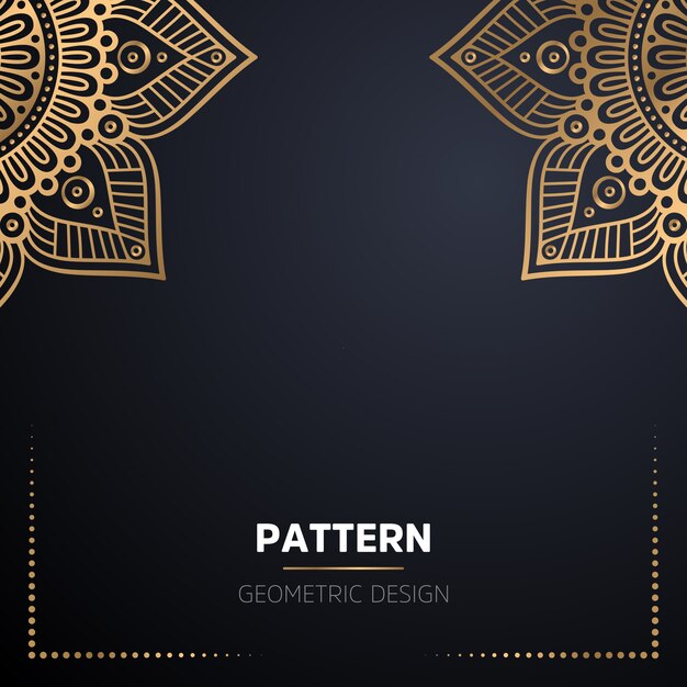 Lujo diseño de mandala ornamental fondo en color oro
