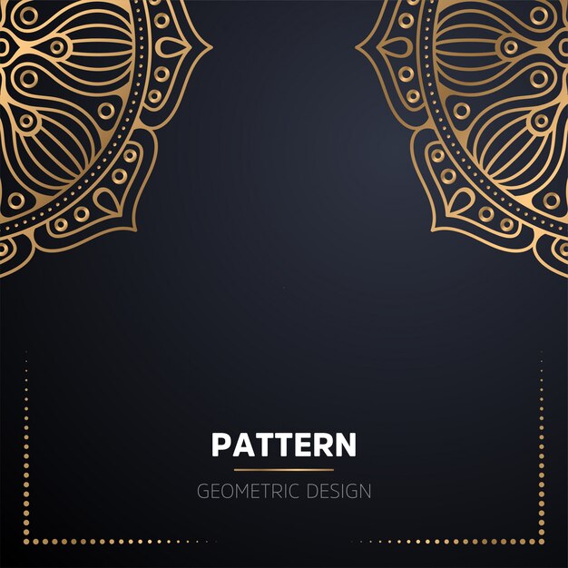 Lujo diseño de mandala ornamental fondo en color oro