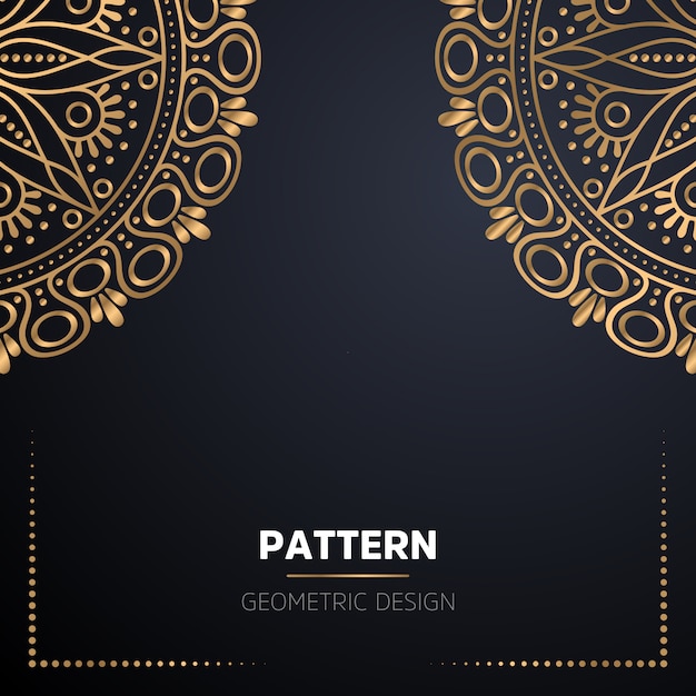 Lujo diseño de mandala ornamental fondo en color oro