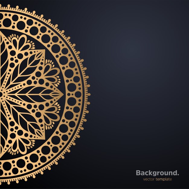 Lujo diseño de mandala ornamental fondo en color oro
