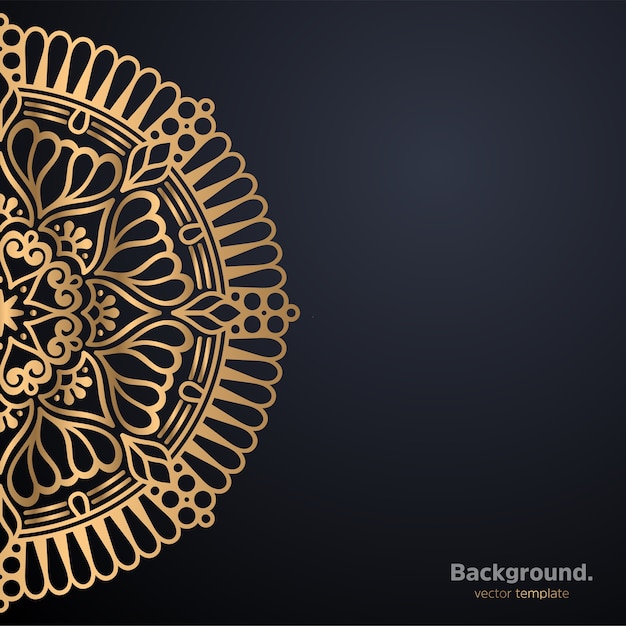 Lujo diseño de mandala ornamental fondo en color oro