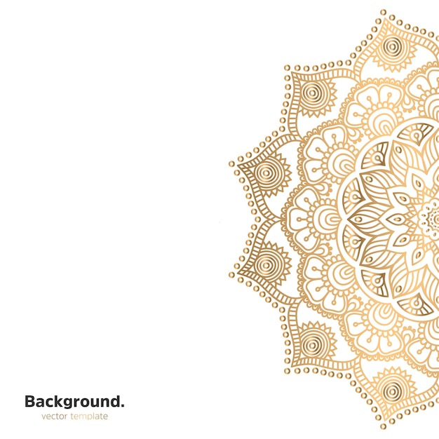 Lujo diseño de mandala ornamental fondo en color oro