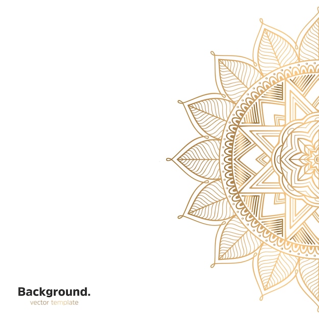 Lujo diseño de mandala ornamental fondo en color oro
