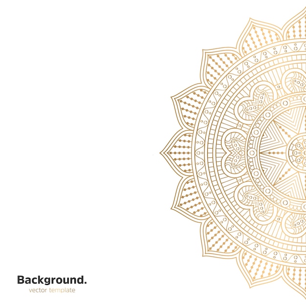 Lujo diseño de mandala ornamental fondo en color oro