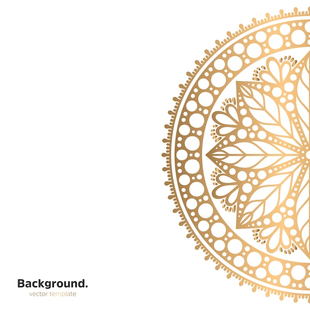 Lujo diseño de mandala ornamental fondo en color oro