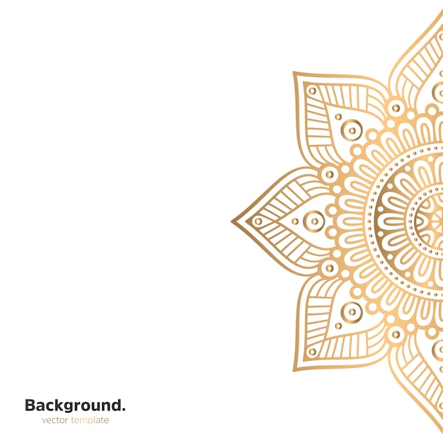 Lujo diseño de mandala ornamental fondo en color oro