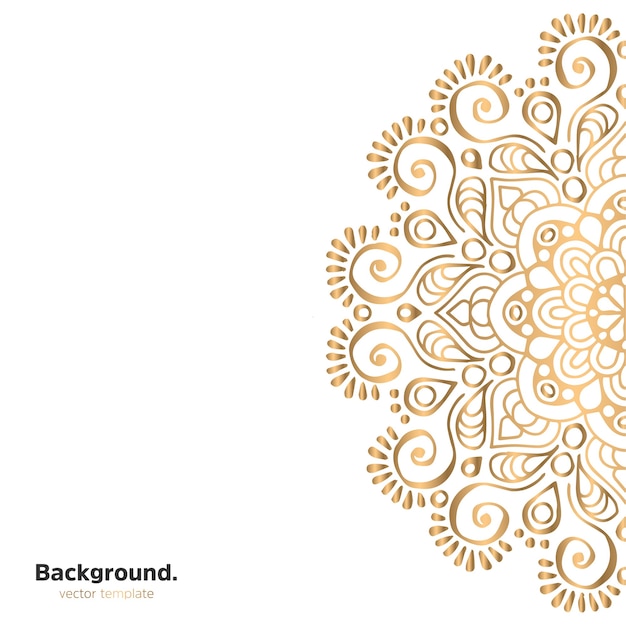 Lujo diseño de mandala ornamental fondo en color oro
