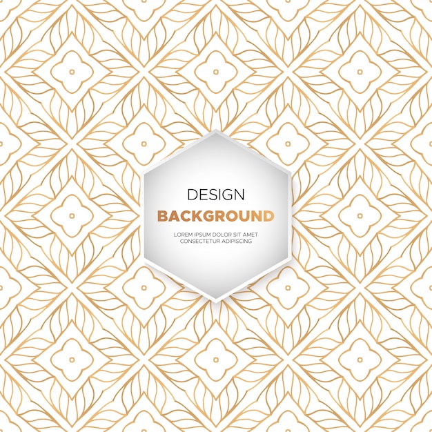 Lujo diseño de mandala ornamental fondo en color oro