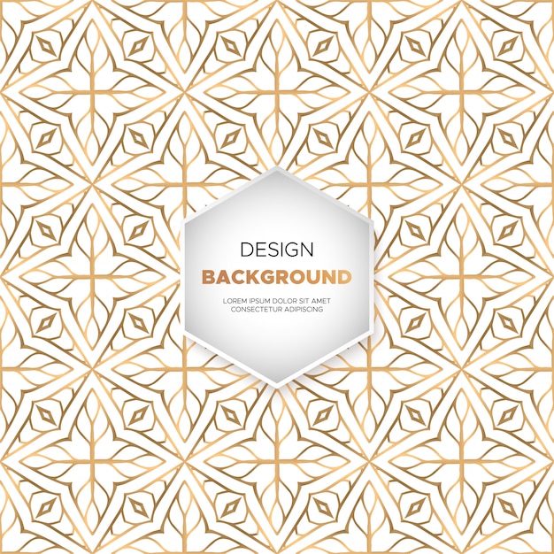 Lujo diseño de mandala ornamental fondo en color oro