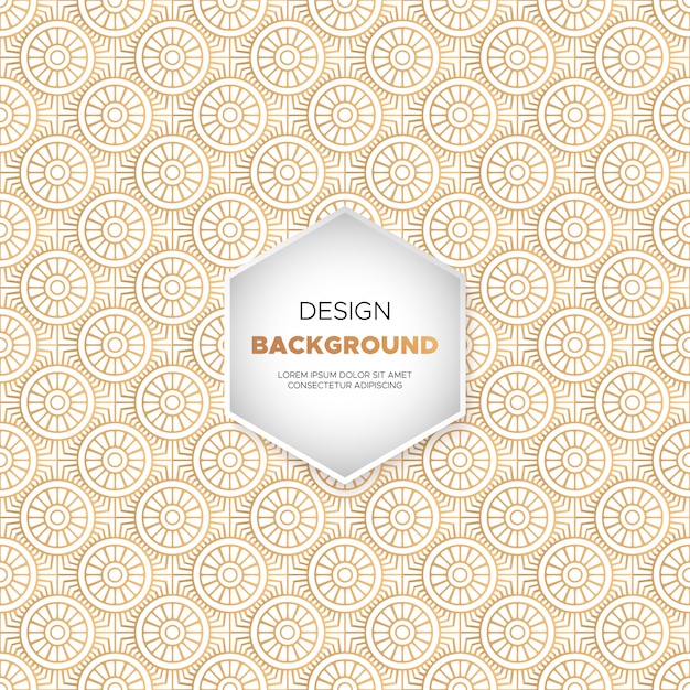Lujo diseño de mandala ornamental fondo en color oro