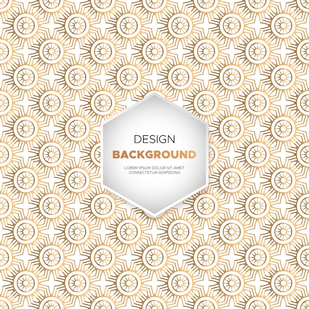 Lujo diseño de mandala ornamental fondo en color oro