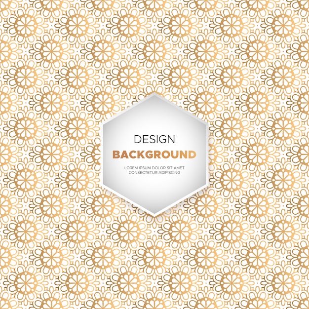 Lujo diseño de mandala ornamental fondo en color oro