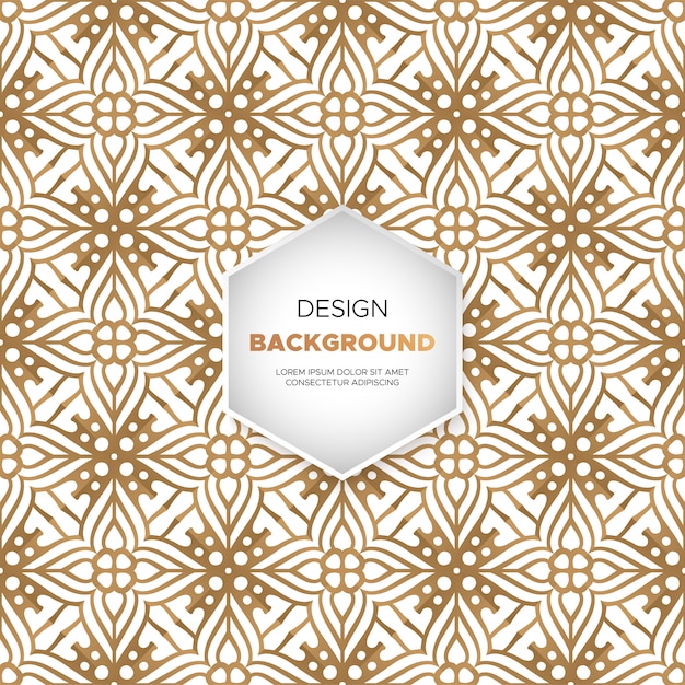 Lujo diseño de mandala ornamental fondo en color oro
