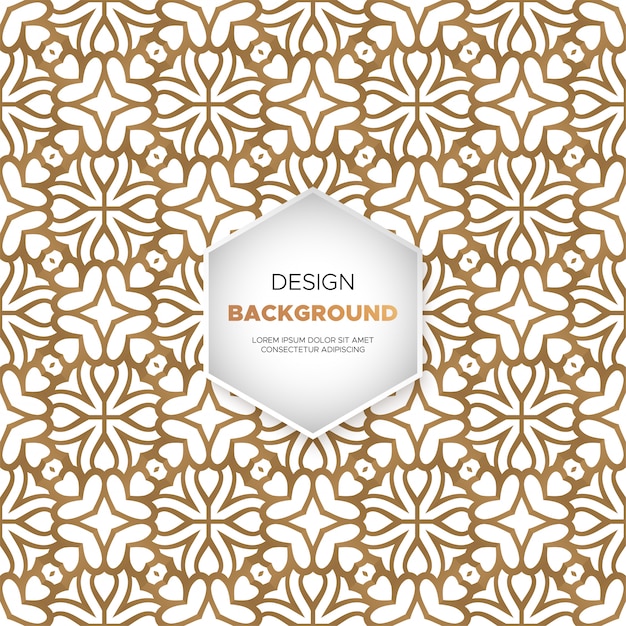 Lujo diseño de mandala ornamental fondo en color oro