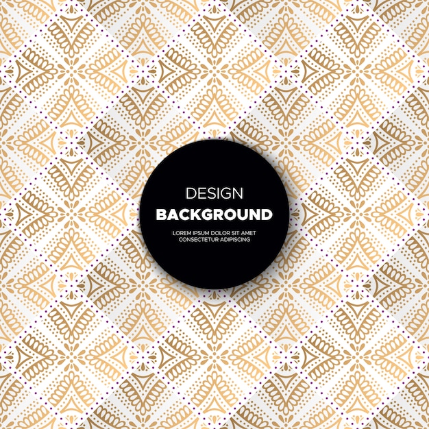 Lujo diseño de mandala ornamental fondo en color oro