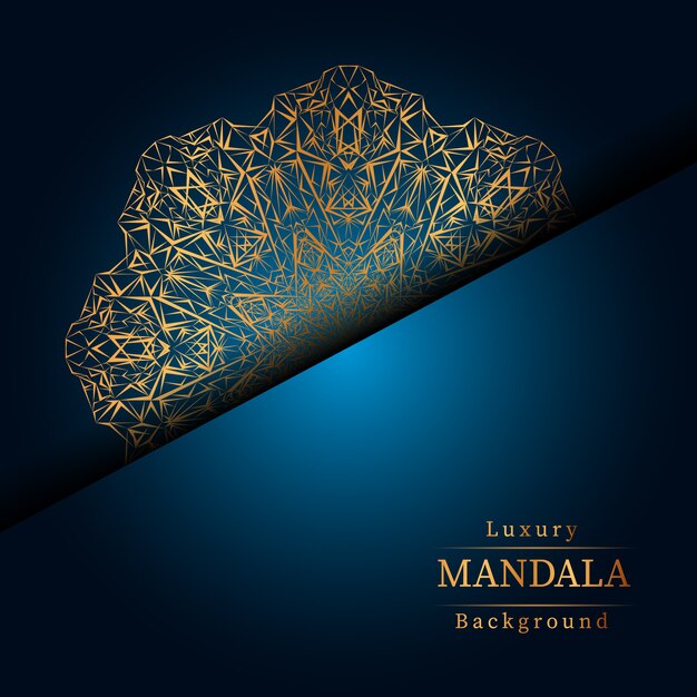 Lujo diseño de mandala ornamental fondo en color oro