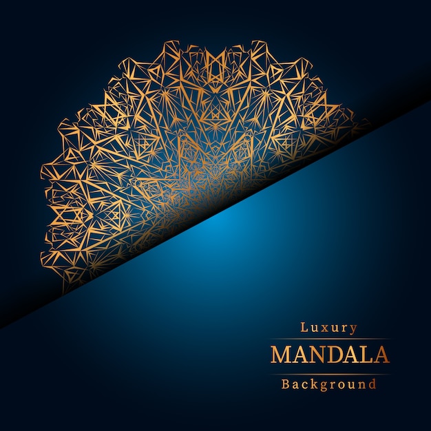 Lujo diseño de mandala ornamental fondo en color oro