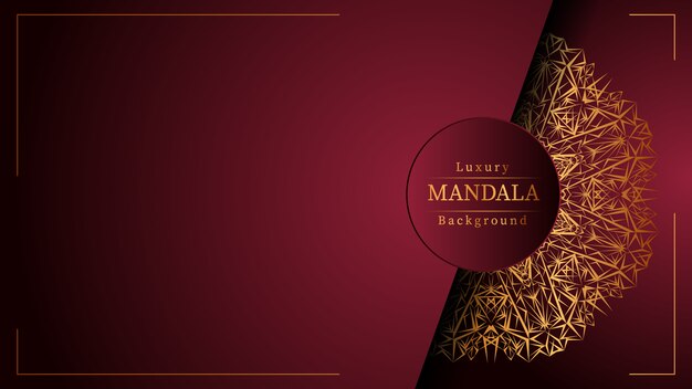 Lujo diseño de mandala ornamental fondo en color oro