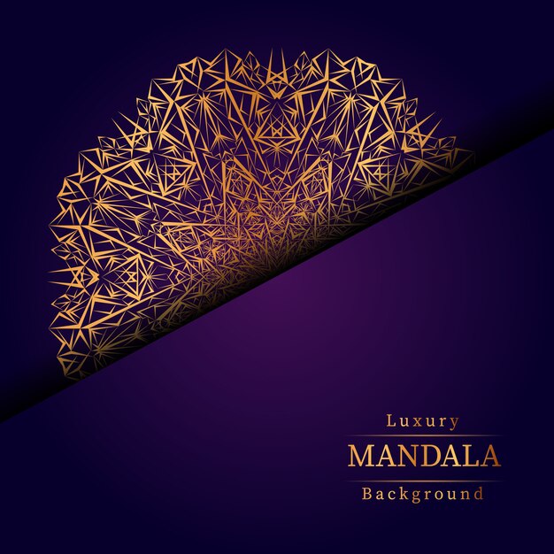 Lujo diseño de mandala ornamental fondo en color oro